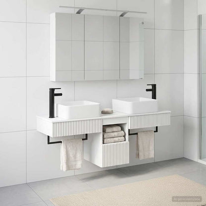 vidaXL Bathroom Cabinet Set 4 pcs White Engineered Wood