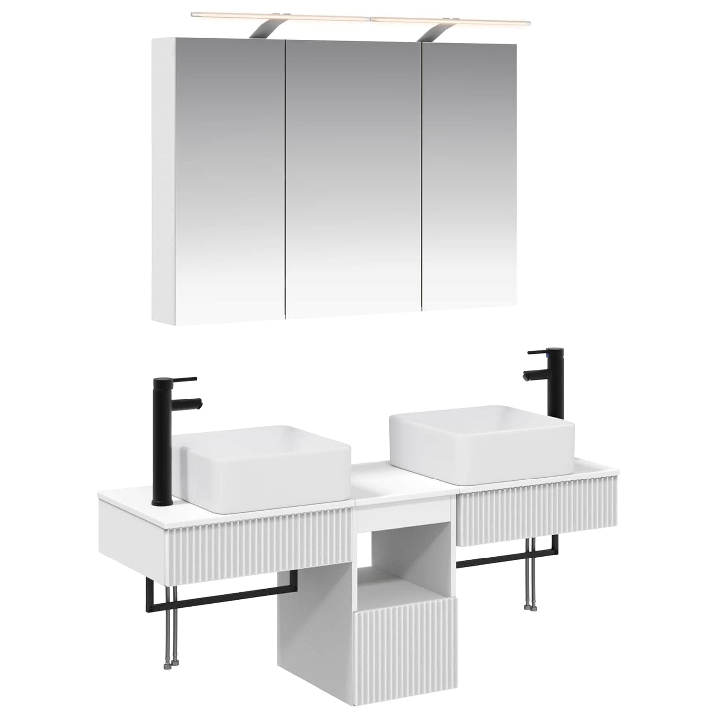 vidaXL Bathroom Cabinet Set 4 pcs White 100 x 14.5 x 70 cm