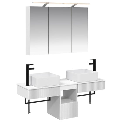 vidaXL Bathroom Cabinet Set 4 pcs White 100 x 14.5 x 70 cm