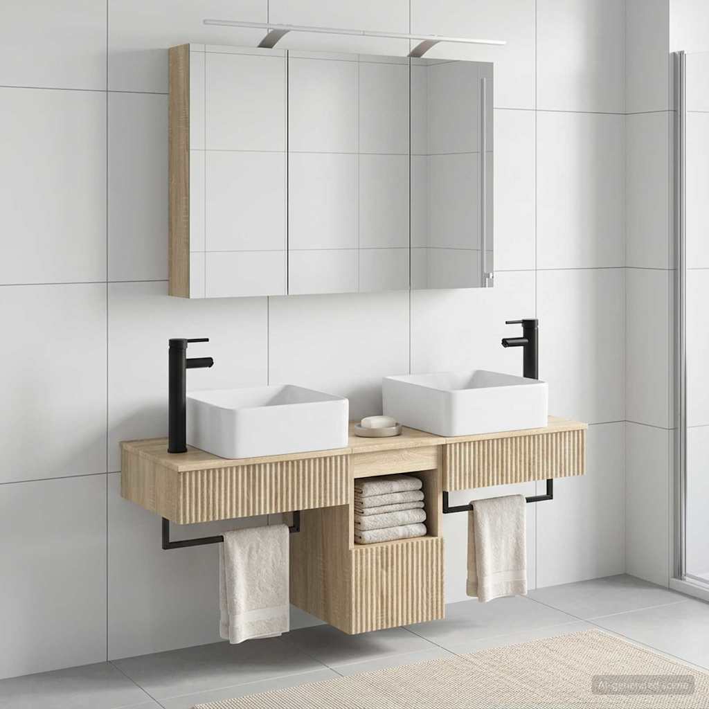 vidaXL Bathroom Cabinet Set 4 pcs Sonoma Oak Engineered Wood