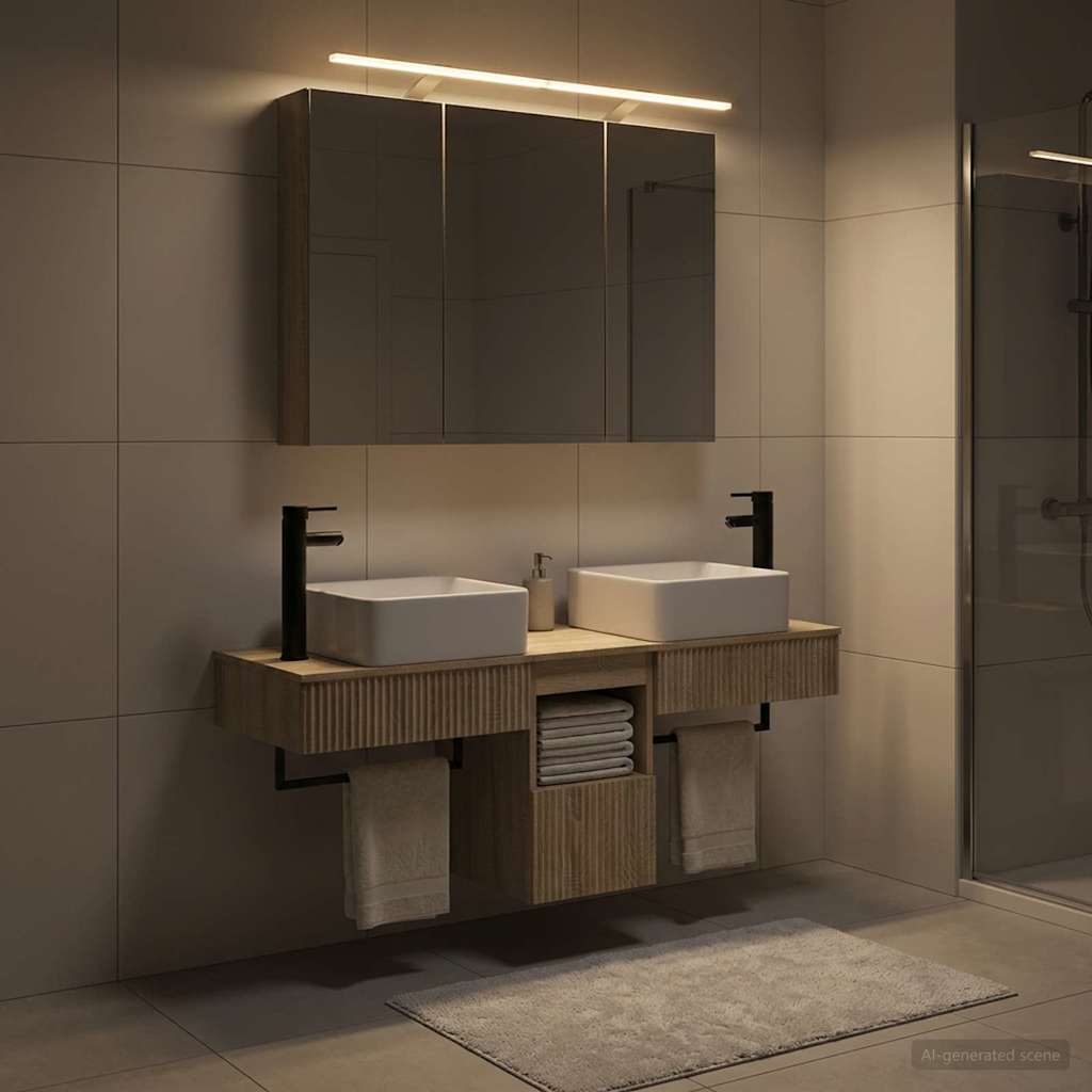 vidaXL Bathroom Cabinet Set 4 pcs Sonoma Oak Engineered Wood