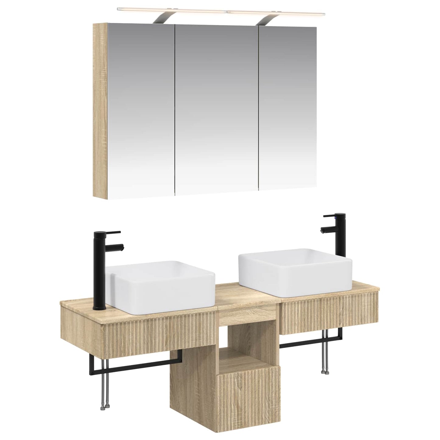 vidaXL Bathroom Cabinet Set 4 pcs Sonoma Oak 100 x 14.5 x 70 cm