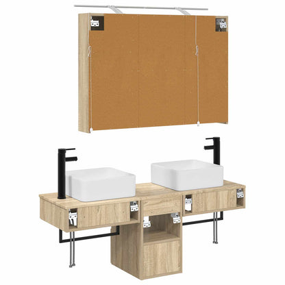 vidaXL Bathroom Cabinet Set 4 pcs Sonoma Oak 100 x 14.5 x 70 cm
