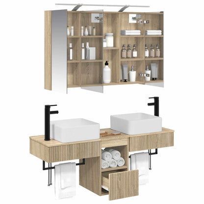 vidaXL Bathroom Cabinet Set 4 pcs Sonoma Oak 100 x 14.5 x 70 cm