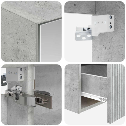 vidaXL Bathroom Cabinet Set 4 pcs Concrete Grey 100 x 14.5 x 70 cm