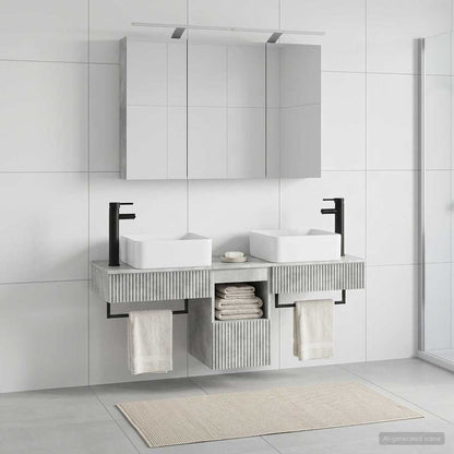vidaXL Bathroom Cabinet Set 4 pcs Concrete Grey Engineered Wood