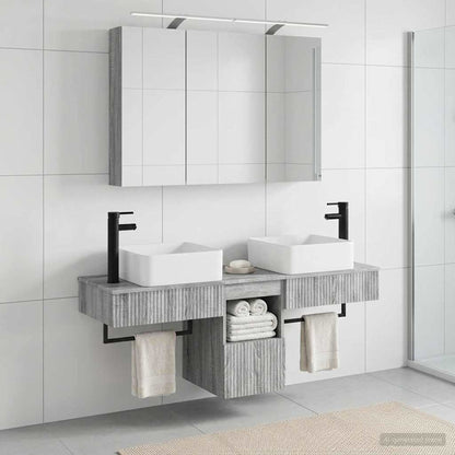 vidaXL Bathroom Cabinet Set 4 pcs Grey Sonoma Engineered Wood