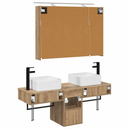 vidaXL Bathroom Cabinet Set 4 pcs Artisan Oak 100 x 14.5 x 70 cm