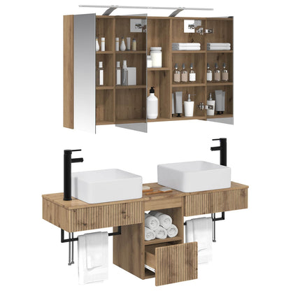 vidaXL Bathroom Cabinet Set 4 pcs Artisan Oak 100 x 14.5 x 70 cm