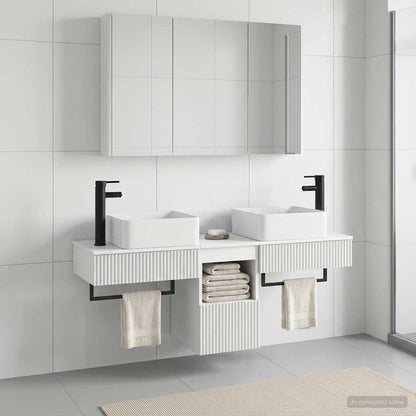 vidaXL Bathroom Cabinet Set 4 pcs White Engineered Wood