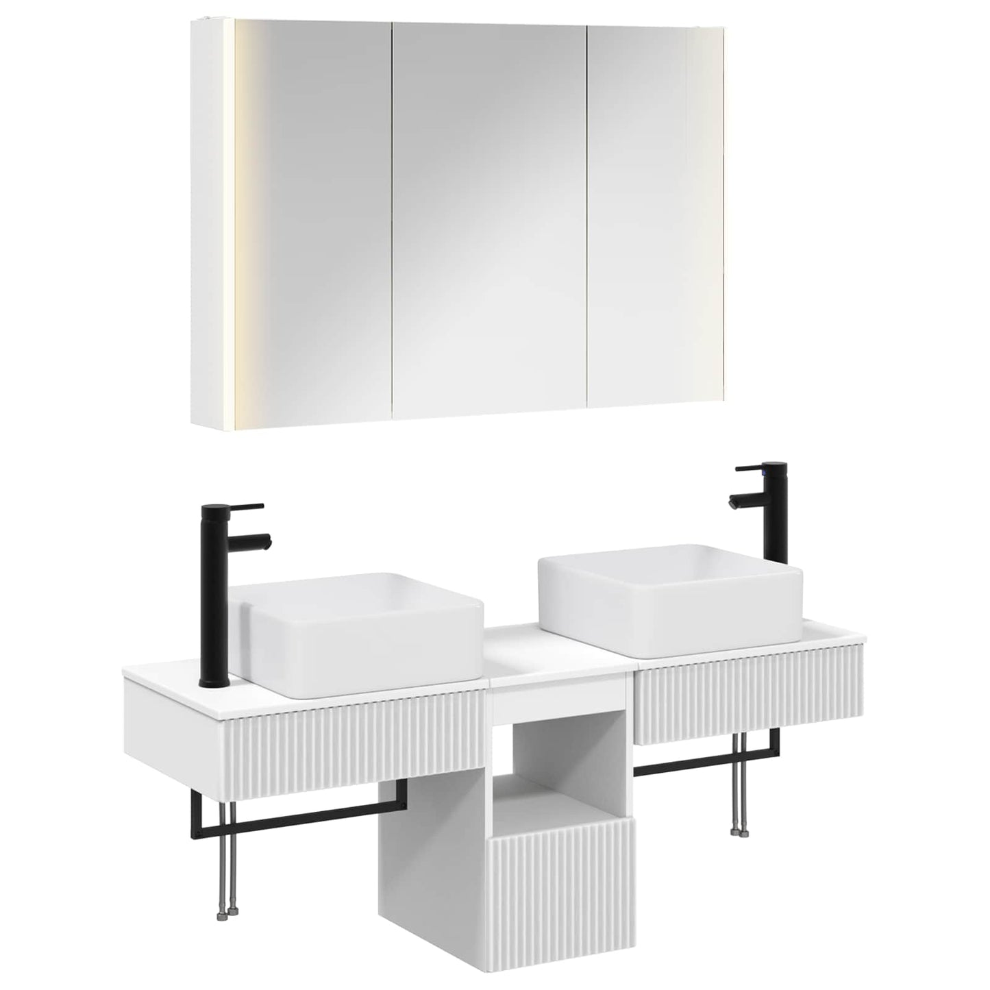 vidaXL Bathroom Cabinet Set 4 pcs White 103.5 x 15.5 x 70 cm