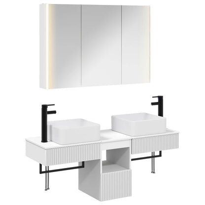 vidaXL Bathroom Cabinet Set 4 pcs White 103.5 x 15.5 x 70 cm