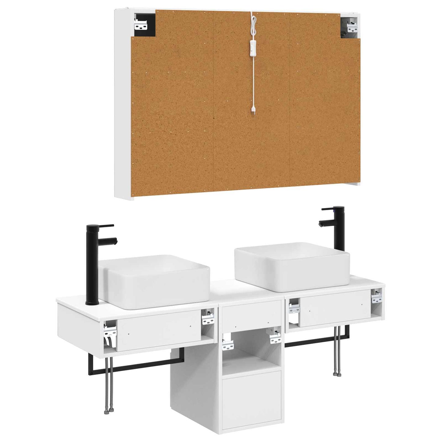 vidaXL Bathroom Cabinet Set 4 pcs White 103.5 x 15.5 x 70 cm