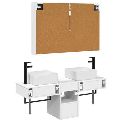 vidaXL Bathroom Cabinet Set 4 pcs White 103.5 x 15.5 x 70 cm