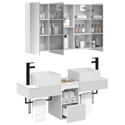 vidaXL Bathroom Cabinet Set 4 pcs White 103.5 x 15.5 x 70 cm