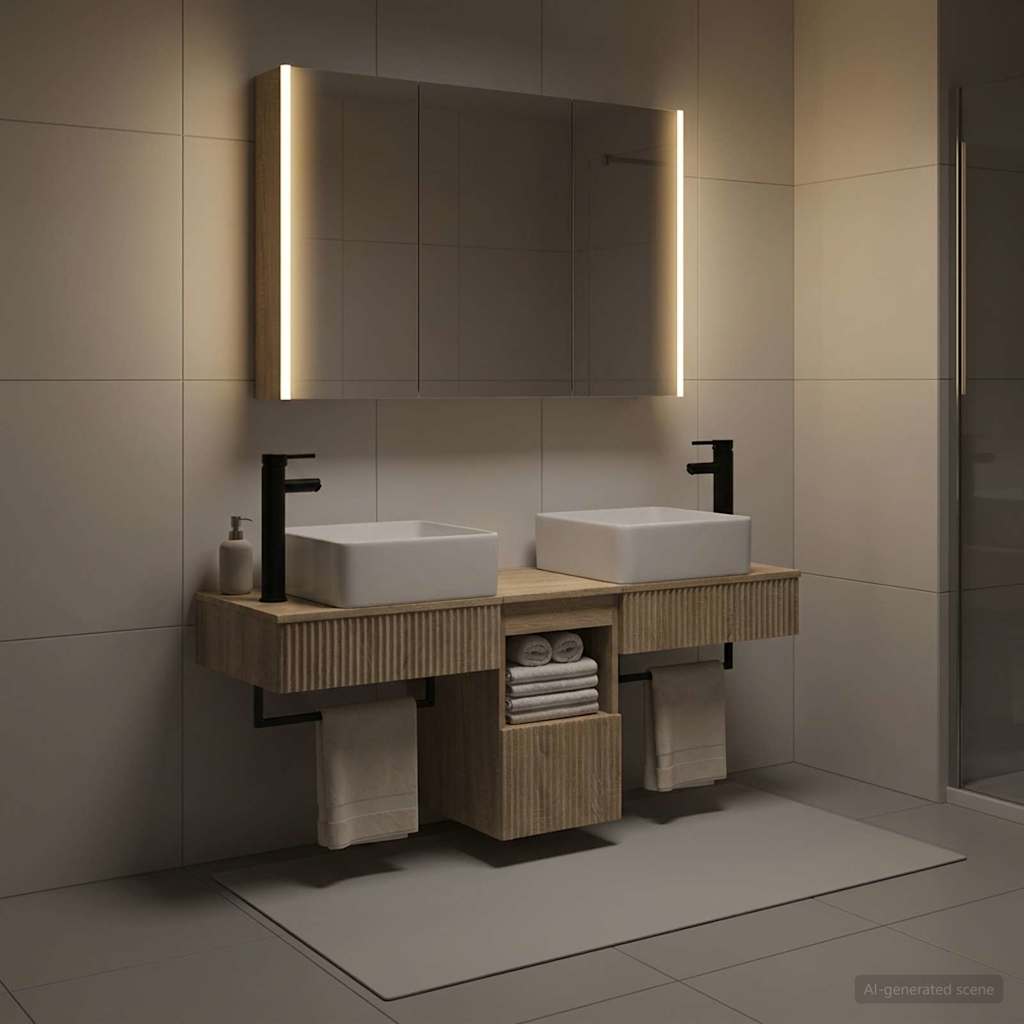 vidaXL Bathroom Cabinet Set 4 pcs Sonoma Oak Engineered Wood