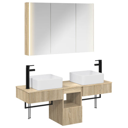 vidaXL Bathroom Cabinet Set 4 pcs Sonoma Oak 103.5 x 15.5 x 70 cm