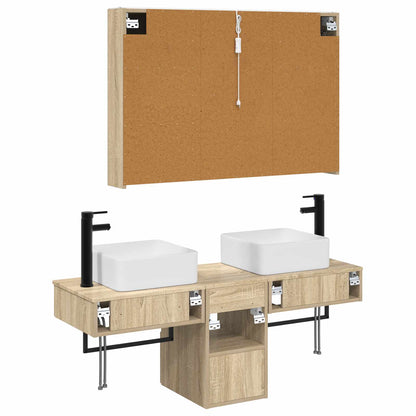 vidaXL Bathroom Cabinet Set 4 pcs Sonoma Oak 103.5 x 15.5 x 70 cm