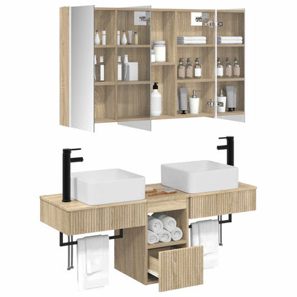 vidaXL Bathroom Cabinet Set 4 pcs Sonoma Oak 103.5 x 15.5 x 70 cm