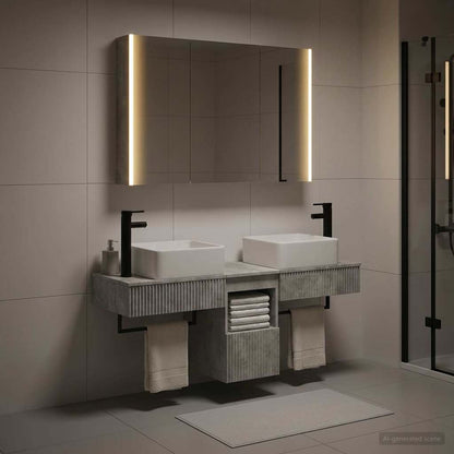 vidaXL Bathroom Cabinet Set 4 pcs Concrete Grey Engineered Wood