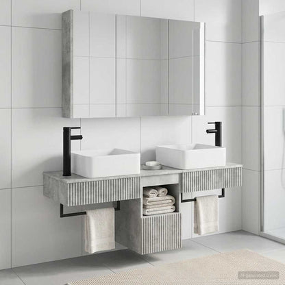 vidaXL Bathroom Cabinet Set 4 pcs Concrete Grey Engineered Wood