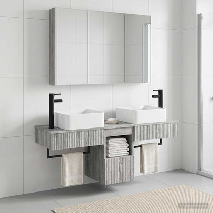 vidaXL Bathroom Cabinet Set 4 pcs Grey Sonoma Engineered Wood