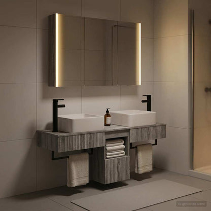 vidaXL Bathroom Cabinet Set 4 pcs Grey Sonoma Engineered Wood