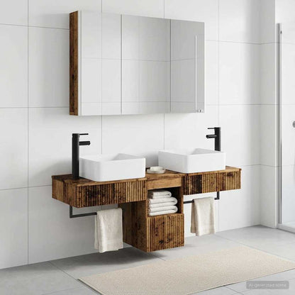 vidaXL Bathroom Cabinet Set 4 pcs Old Wood Engineered Wood