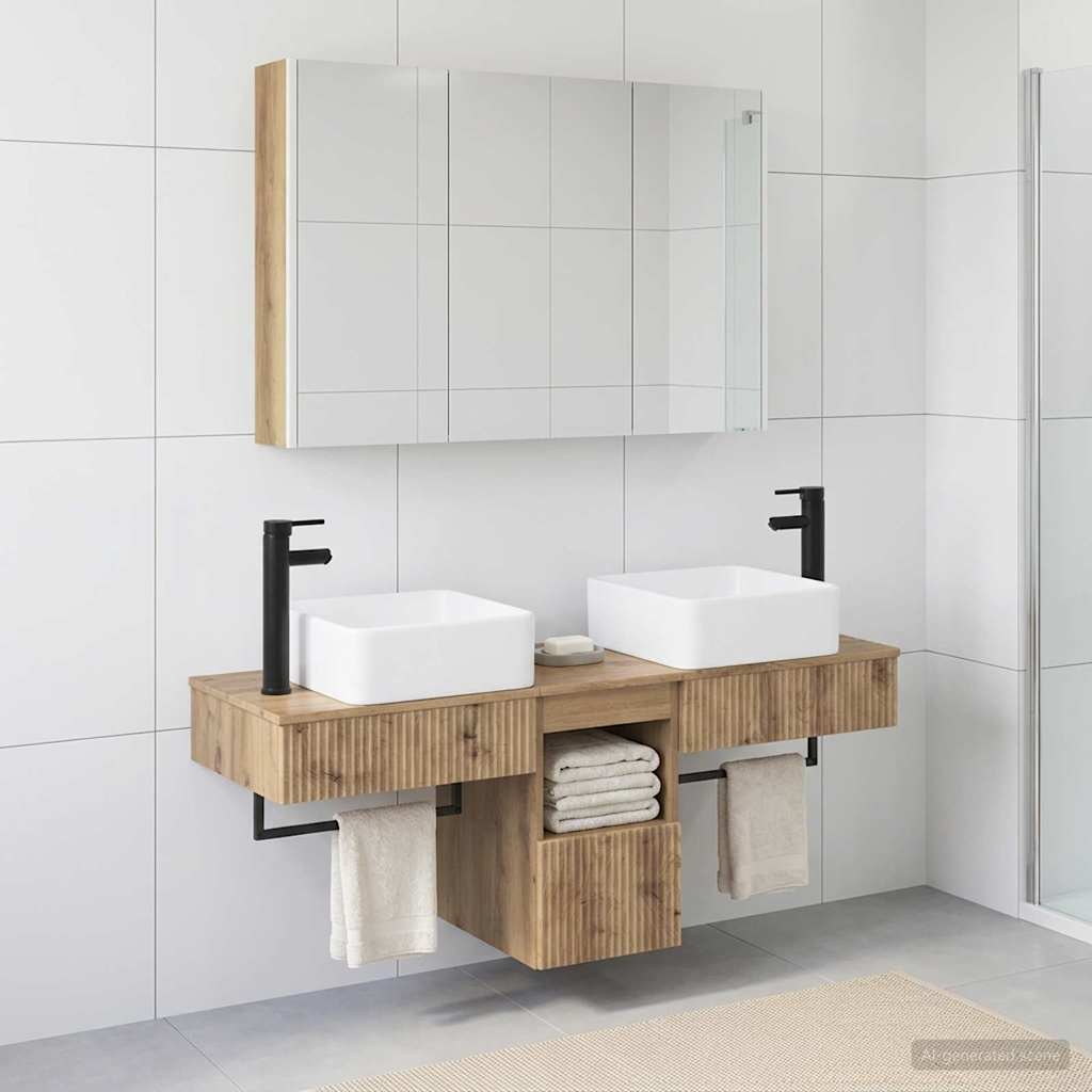 vidaXL Bathroom Cabinet Set 4 pcs Artisan Oak Engineered Wood
