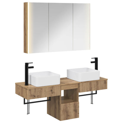 vidaXL Bathroom Cabinet Set 4 pcs Artisan Oak 103.5 x 15.5 x 70 cm