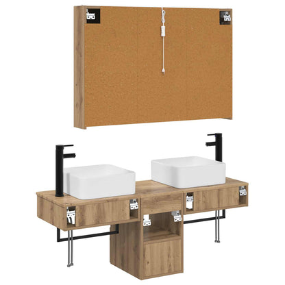 vidaXL Bathroom Cabinet Set 4 pcs Artisan Oak 103.5 x 15.5 x 70 cm