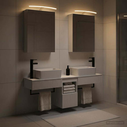 vidaXL Bathroom Cabinet Set 5 pcs White Engineered Wood