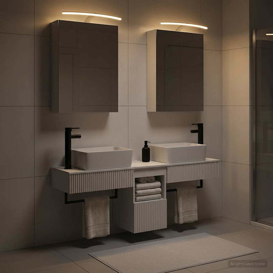 vidaXL Bathroom Cabinet Set 5 pcs White Engineered Wood