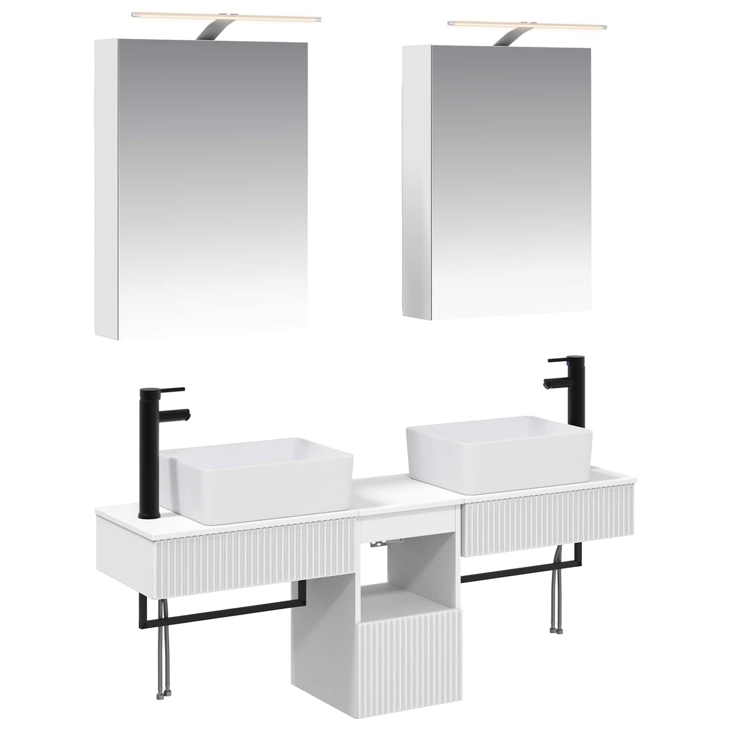 vidaXL Bathroom Cabinet Set 5 pcs White 50 x 14.5 x 70 cm