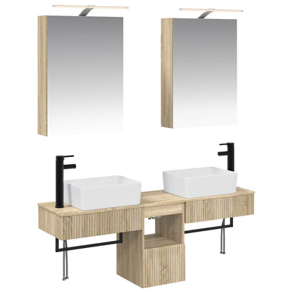 vidaXL Bathroom Cabinet Set 5 pcs Sonoma Oak 50 x 14.5 x 70 cm