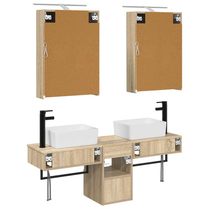 vidaXL Bathroom Cabinet Set 5 pcs Sonoma Oak 50 x 14.5 x 70 cm
