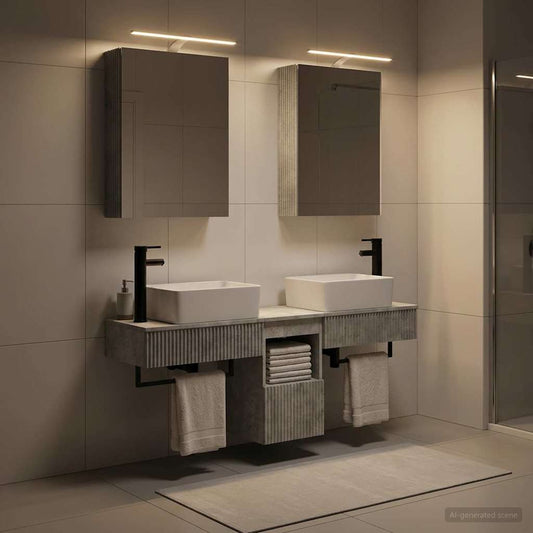 vidaXL Bathroom Cabinet Set 5 pcs Concrete Grey Engineered Wood