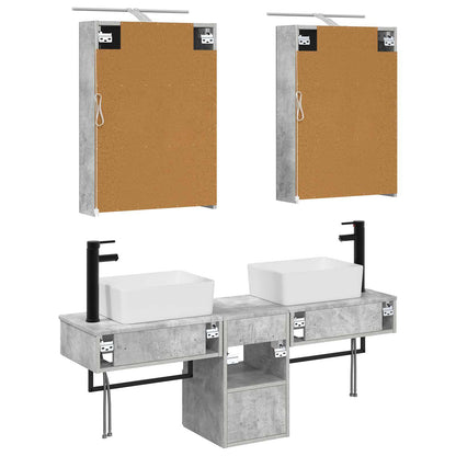 vidaXL Bathroom Cabinet Set 5 pcs Concrete Grey 50 x 14.5 x 70 cm