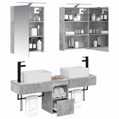 vidaXL Bathroom Cabinet Set 5 pcs Concrete Grey 50 x 14.5 x 70 cm