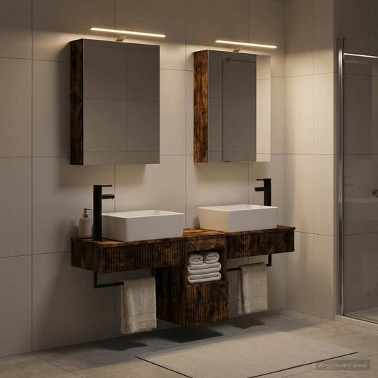 vidaXL Bathroom Cabinet Set 5 pcs Smoked Oak Engineered Wood