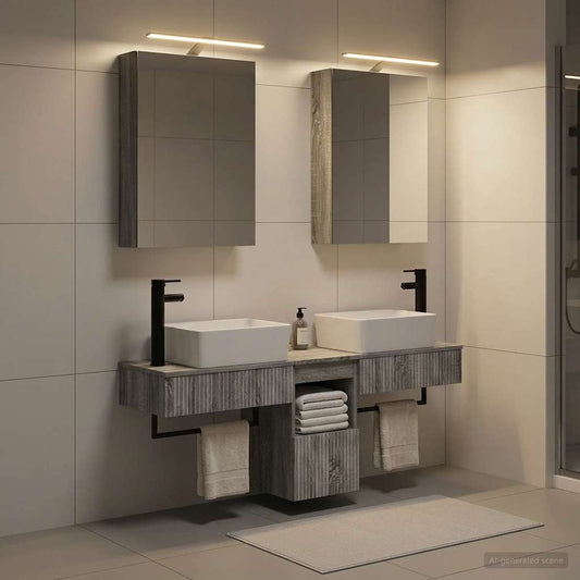 vidaXL Bathroom Cabinet Set 5 pcs Grey Sonoma Engineered Wood