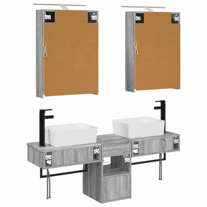 vidaXL Bathroom Cabinet Set 5 pcs Grey Sonoma 50 x 14.5 x 70 cm