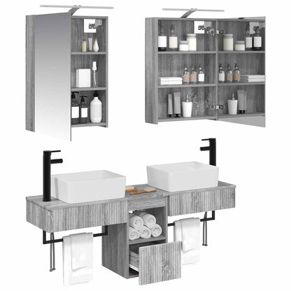 vidaXL Bathroom Cabinet Set 5 pcs Grey Sonoma 50 x 14.5 x 70 cm