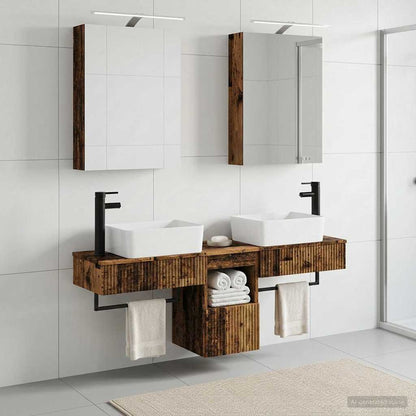vidaXL Bathroom Cabinet Set 5 pcs Old Wood Engineered Wood