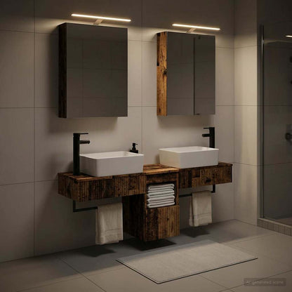 vidaXL Bathroom Cabinet Set 5 pcs Old Wood Engineered Wood