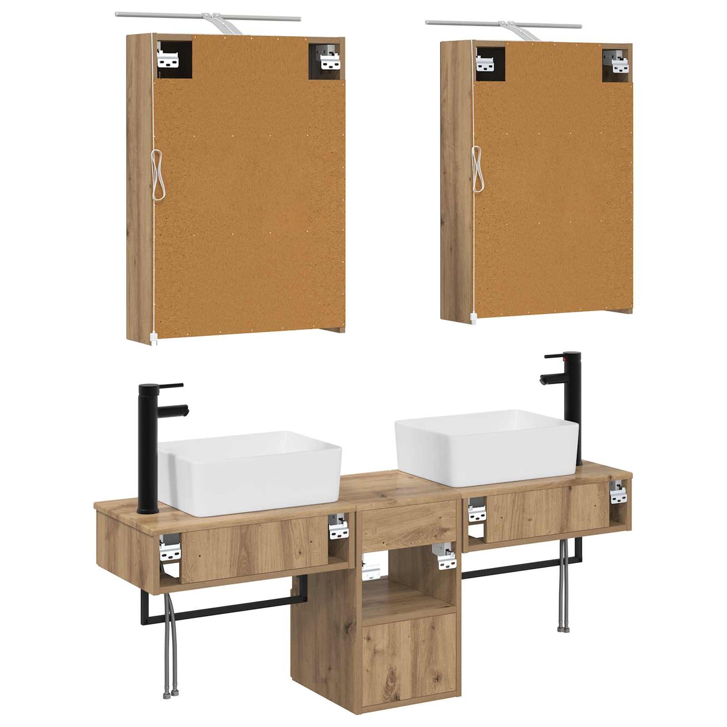 vidaXL Bathroom Cabinet Set 5 pcs Artisan Oak 50 x 14.5 x 70 cm