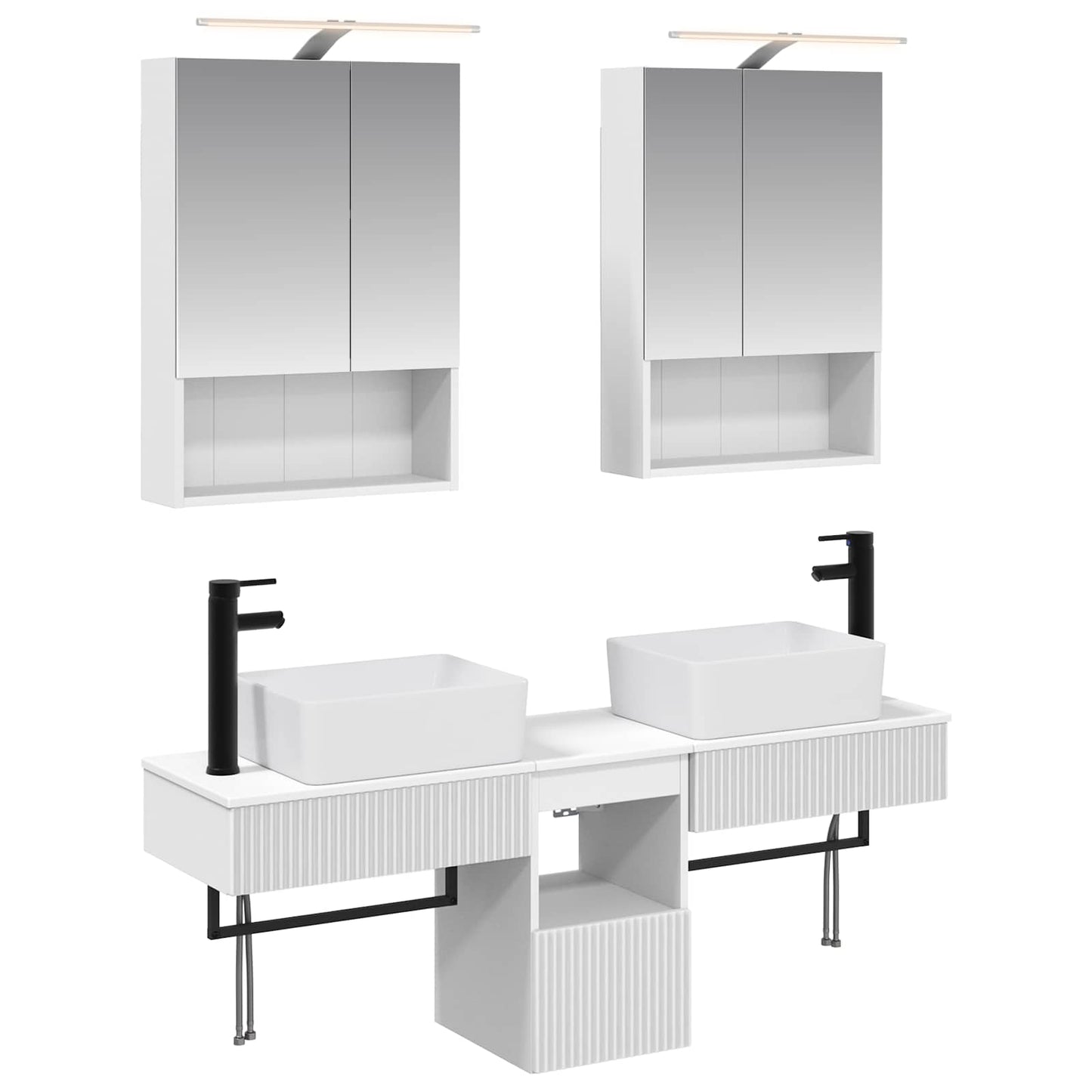 vidaXL Bathroom Cabinet Set 5 pcs White 50 x 14.5 x 70 cm