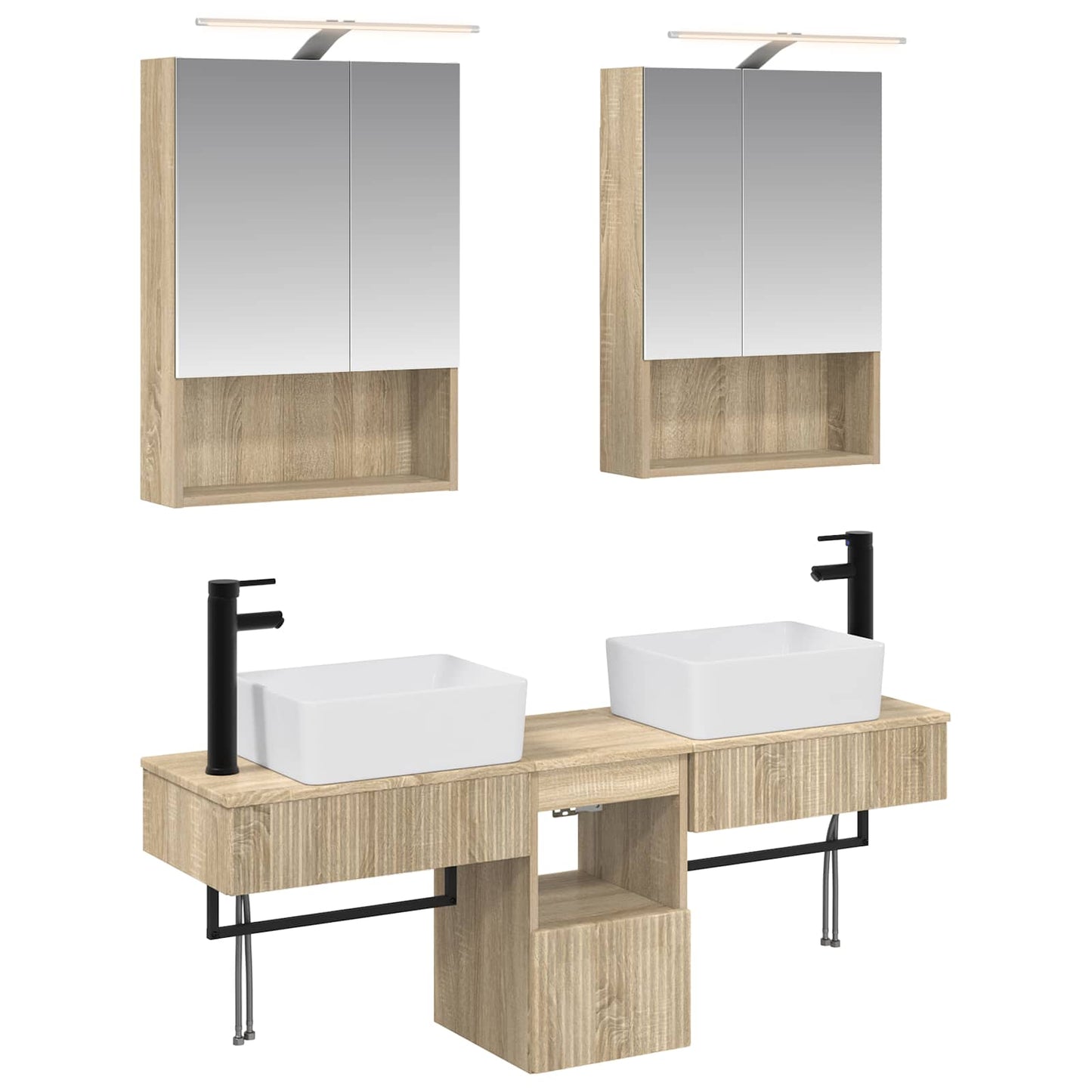 vidaXL Bathroom Cabinet Set 5 pcs Sonoma Oak 50 x 14.5 x 70 cm