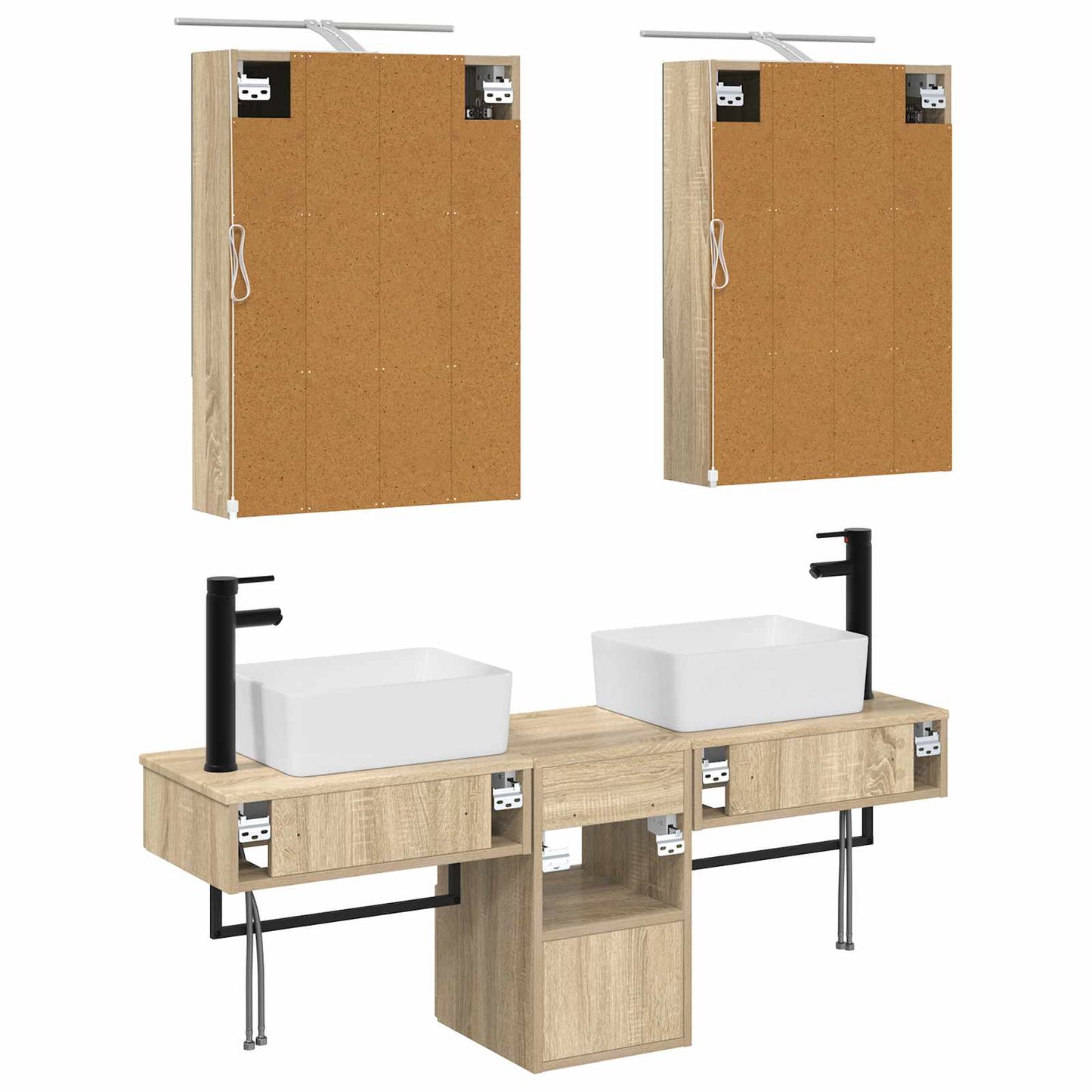 vidaXL Bathroom Cabinet Set 5 pcs Sonoma Oak 50 x 14.5 x 70 cm