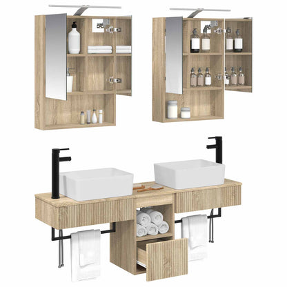 vidaXL Bathroom Cabinet Set 5 pcs Sonoma Oak 50 x 14.5 x 70 cm